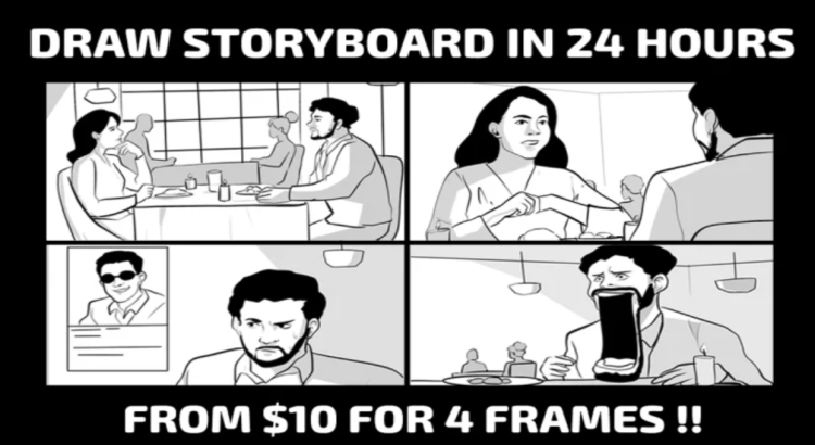 I will be your professional express storyboard artist in 24 hours