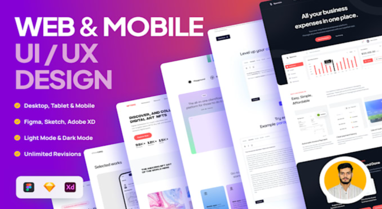 I will do web uiux design, mobile app uiux design and dashboard uiux design in figma