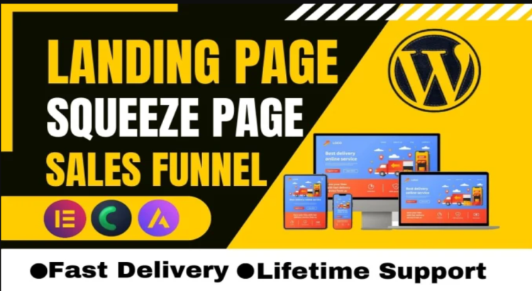 I will build wordpress landing page design, squeeze page, sales page, or sales funnel