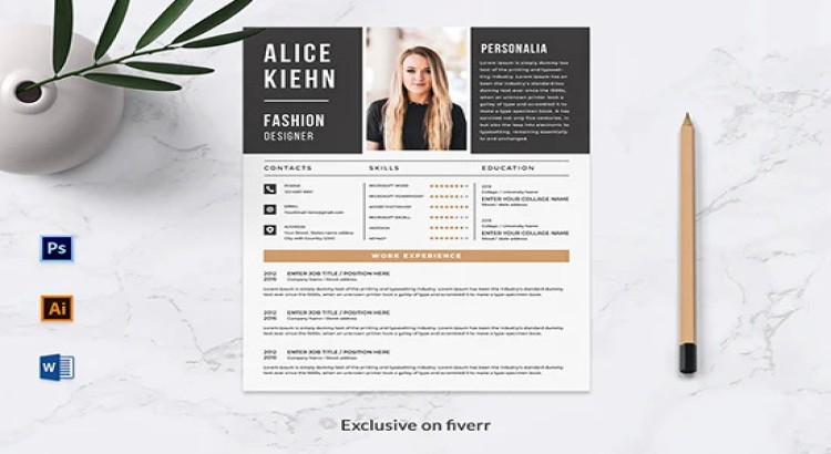 I will design a professional resume, CV, and matching cover letter template