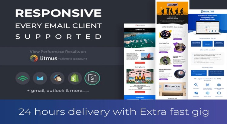 I will design a fully responsive and professional email template