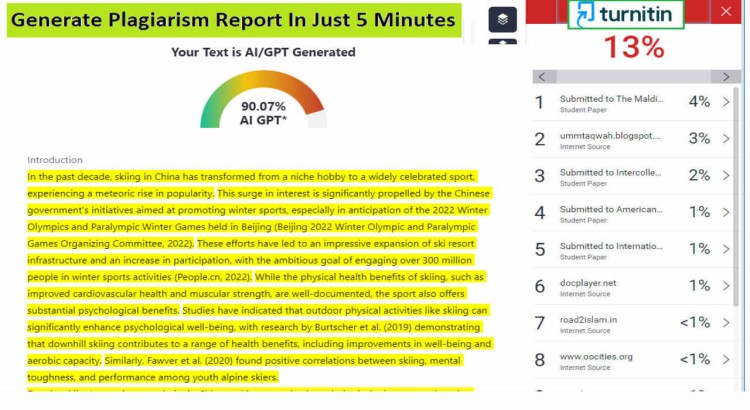 I will generate detailed plagiarism and AI content reports for your document