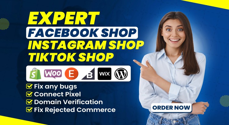 I will set up Facebook, Instagram, and TikTok Shops with Pixel fix and Shopify/Etsy integration