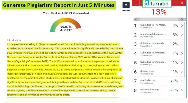 I will provide a plagiarism and AI report for your document.