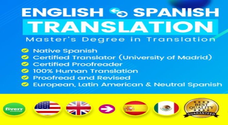 I will provide English to Spanish and Spanish to English translation services.